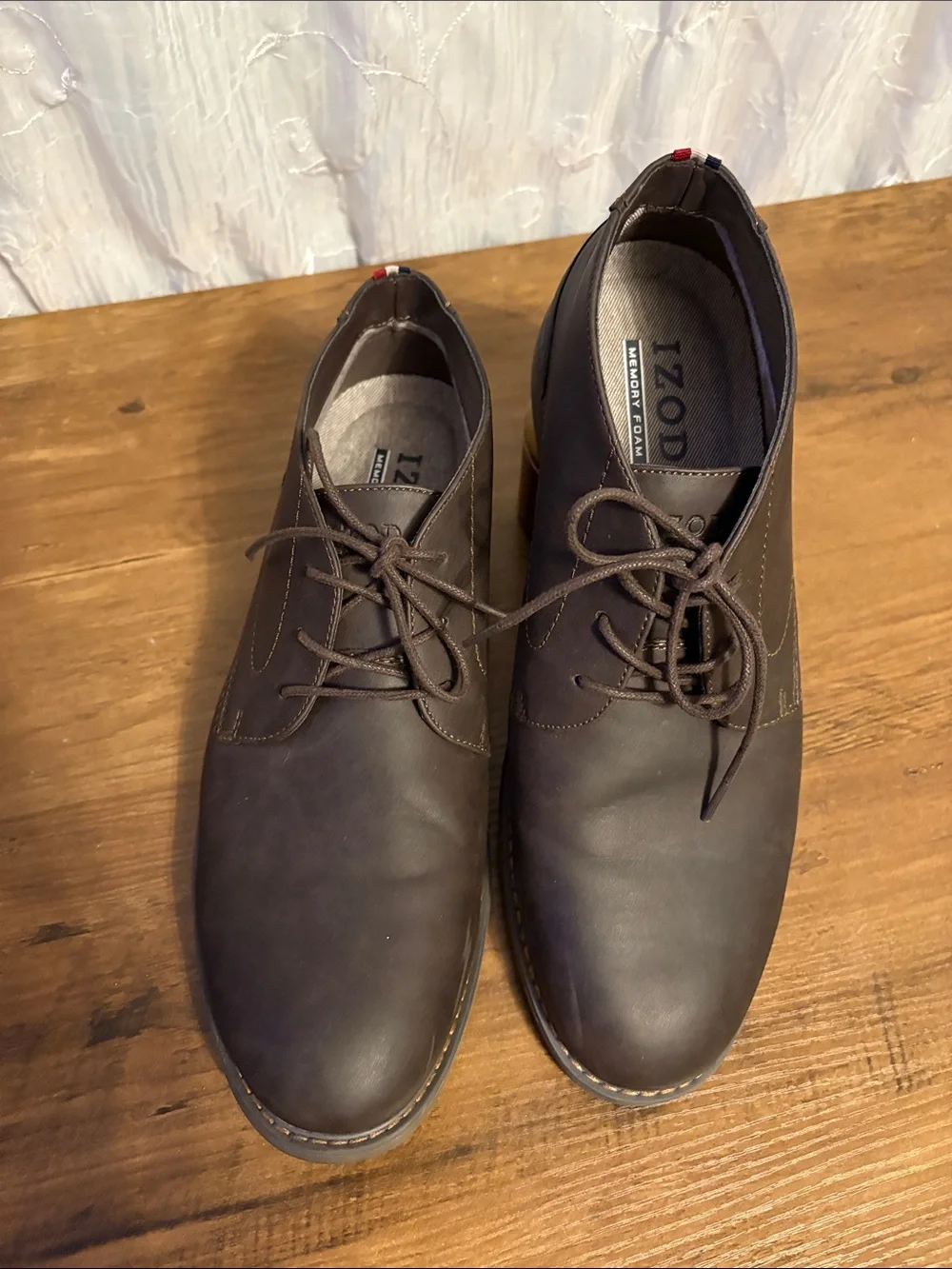Izod Men's Dark Brown Leather Chukka Lace-Up Boots